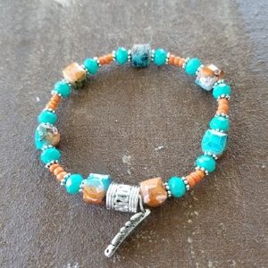 🚫SOLD! - Turquoise & Amber Beaded Bracelet